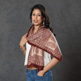  Bagh Block Printed Natural Dyed Woolen Muffler (61 in) 