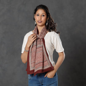  Bagh Block Printed Natural Dyed Woolen Muffler (61 in) 