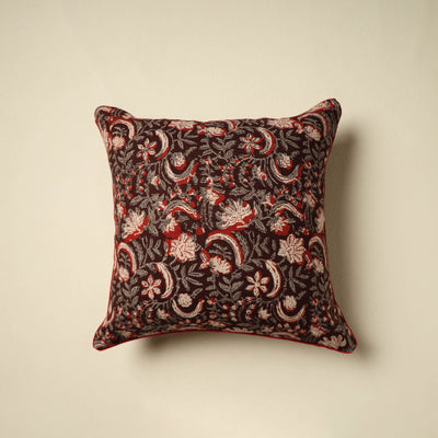 Maroon - bagru cotton cushion cover 23 - handcrafted