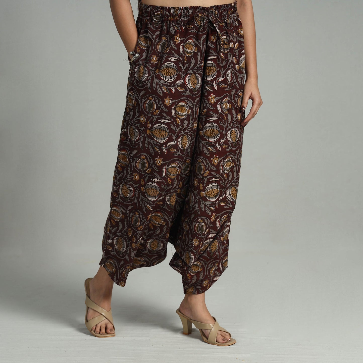 Buy Bagru Block Print Cotton Elasticated Harem Pant
