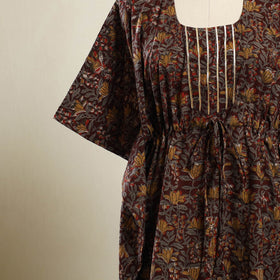 Buy Maroon Bagh Block Print Cotton Kaftan