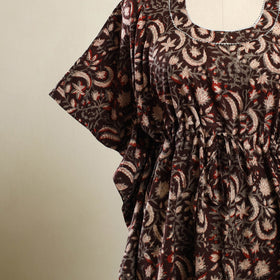 Buy Maroon Bagh Block Print Cotton Kaftan