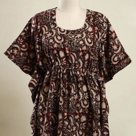 Buy Maroon Bagh Block Print Cotton Kaftan