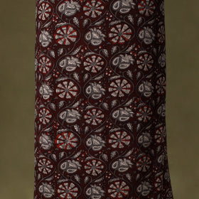 Maroon Bagru Print Cotton Unstitched Kurta Material
