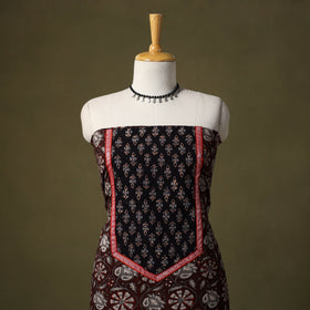 Maroon Bagru Print Cotton Unstitched Kurta Material