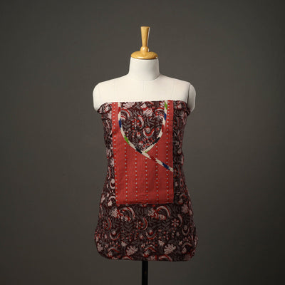 Maroon - bagru cotton unstitched kurta material