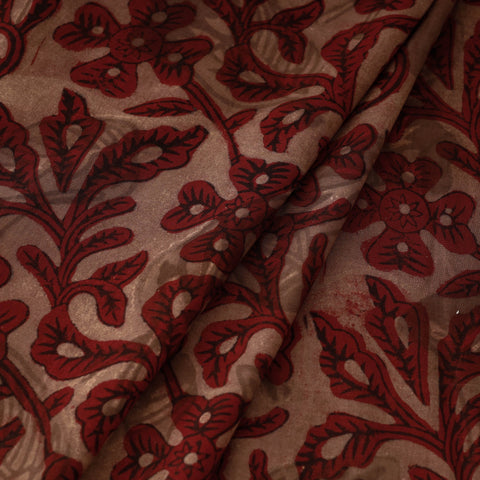 Maroon - bagru dabu hand printed fabric - handcrafted