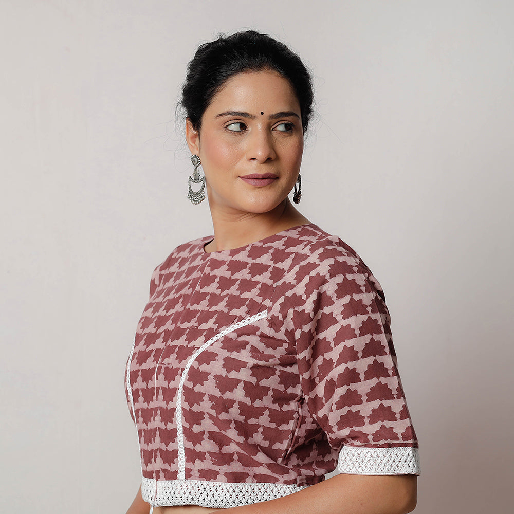 Buy Bagru Dabu Hand Block Printed Cotton Blouse Online at iTokri.com