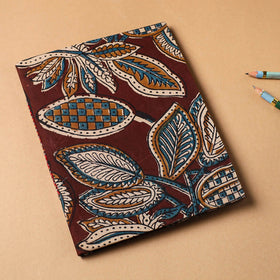 Maroon Bagru Fabric Cover Handmade Paper Notebook
