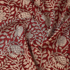 Maroon - bagru natural dyed cotton fabric 12 - handcrafted
