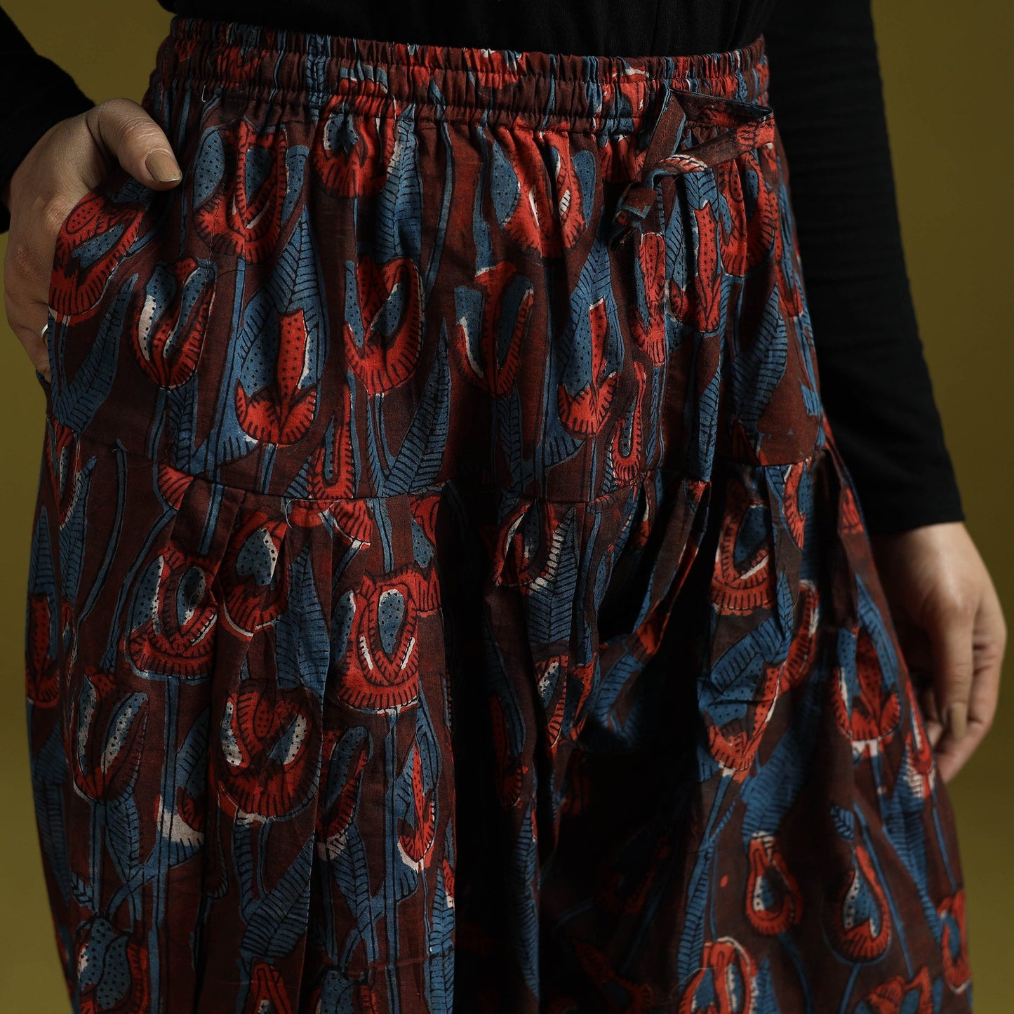 Maroon - bagru natural dyed cotton salwar 04 - handcrafted