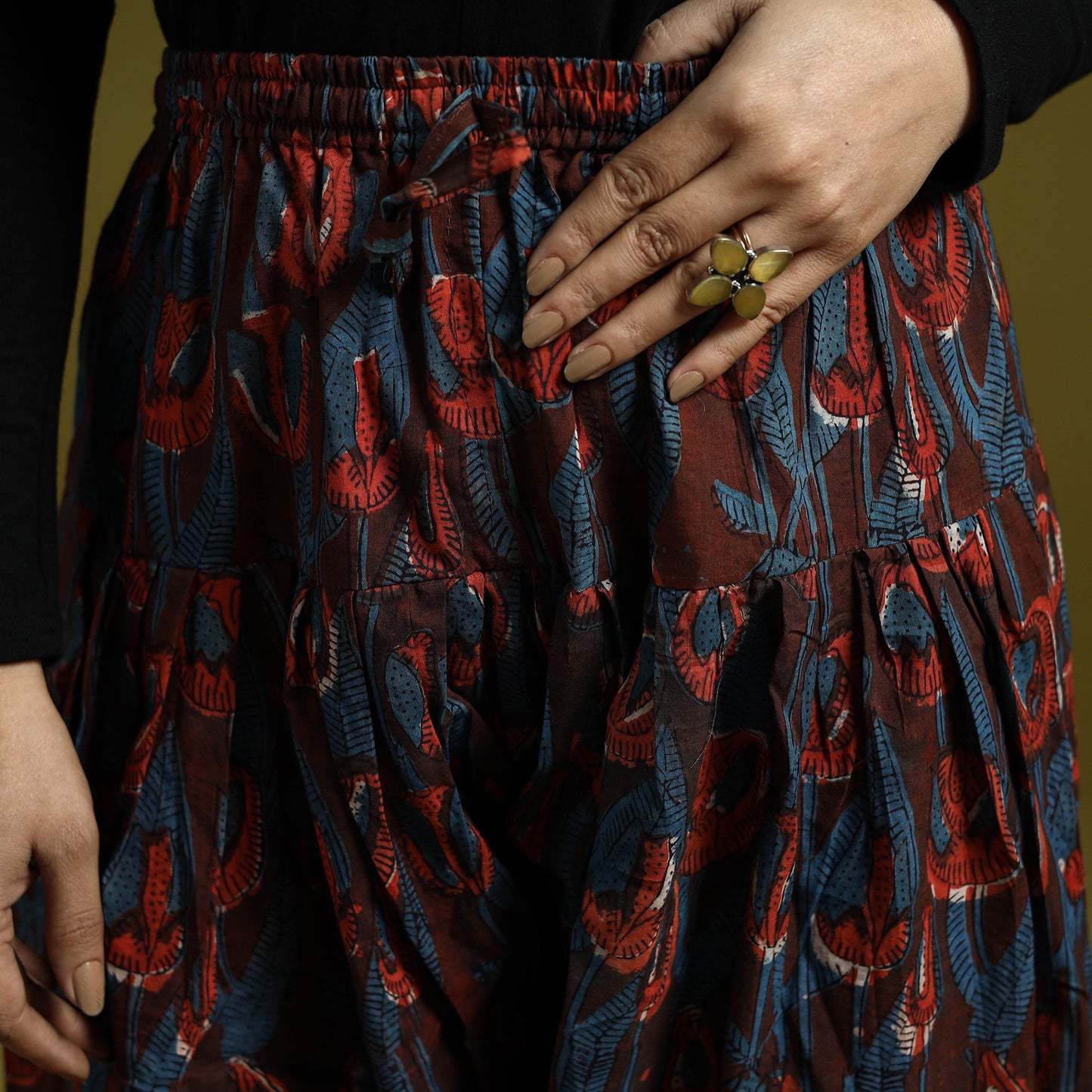 Maroon - bagru natural dyed cotton salwar 04 - handcrafted