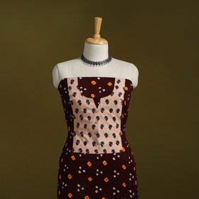 Bandhani patchwork cotton unstitched kurta material (3m) 23