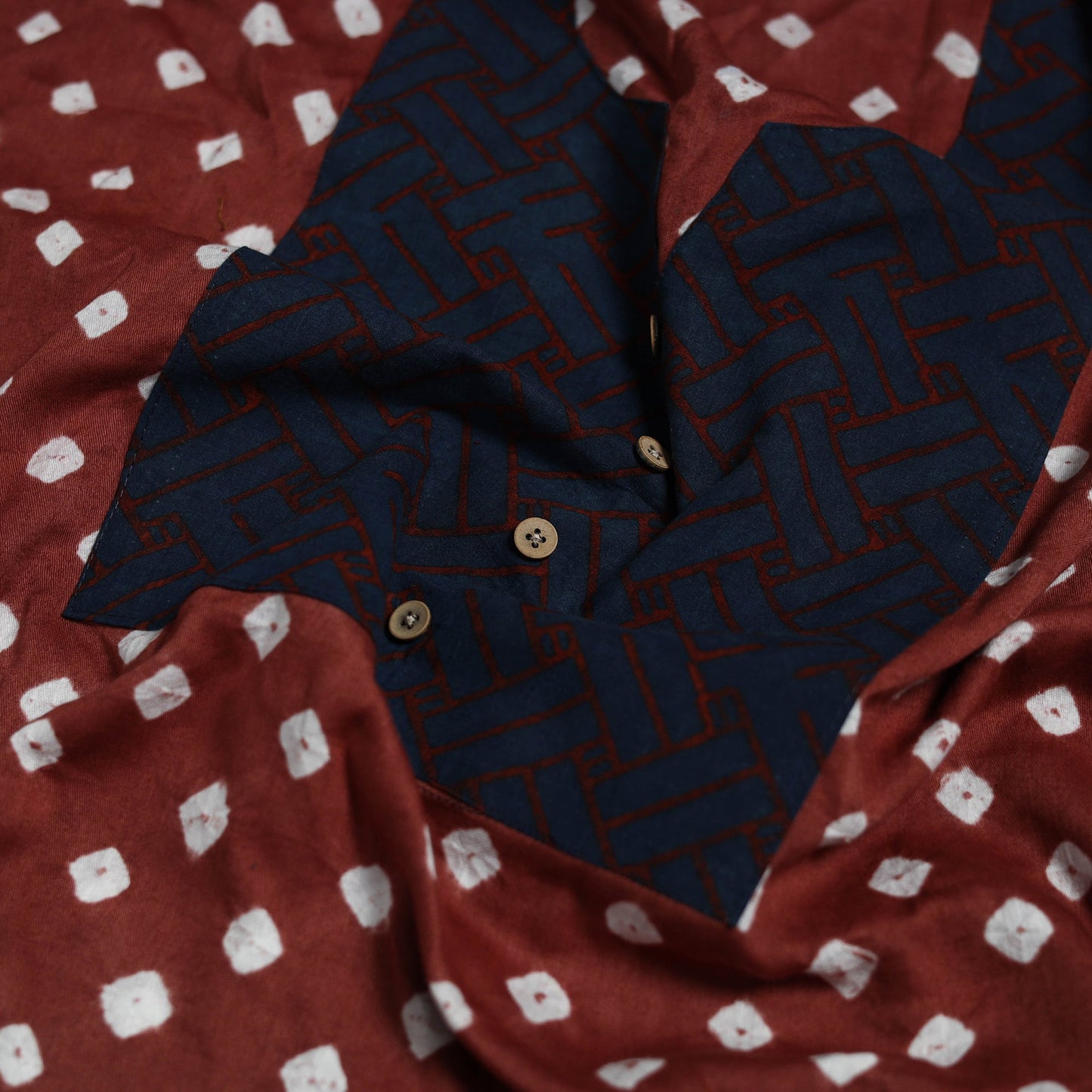 Bandhani patchwork cotton unstitched kurta material (3m) 35