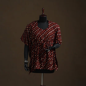 Bandhani tie-dye cotton kaftan (short) 17 - handcrafted