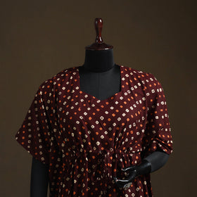 Bandhani tie-dye cotton kaftan (short) 17 - handcrafted