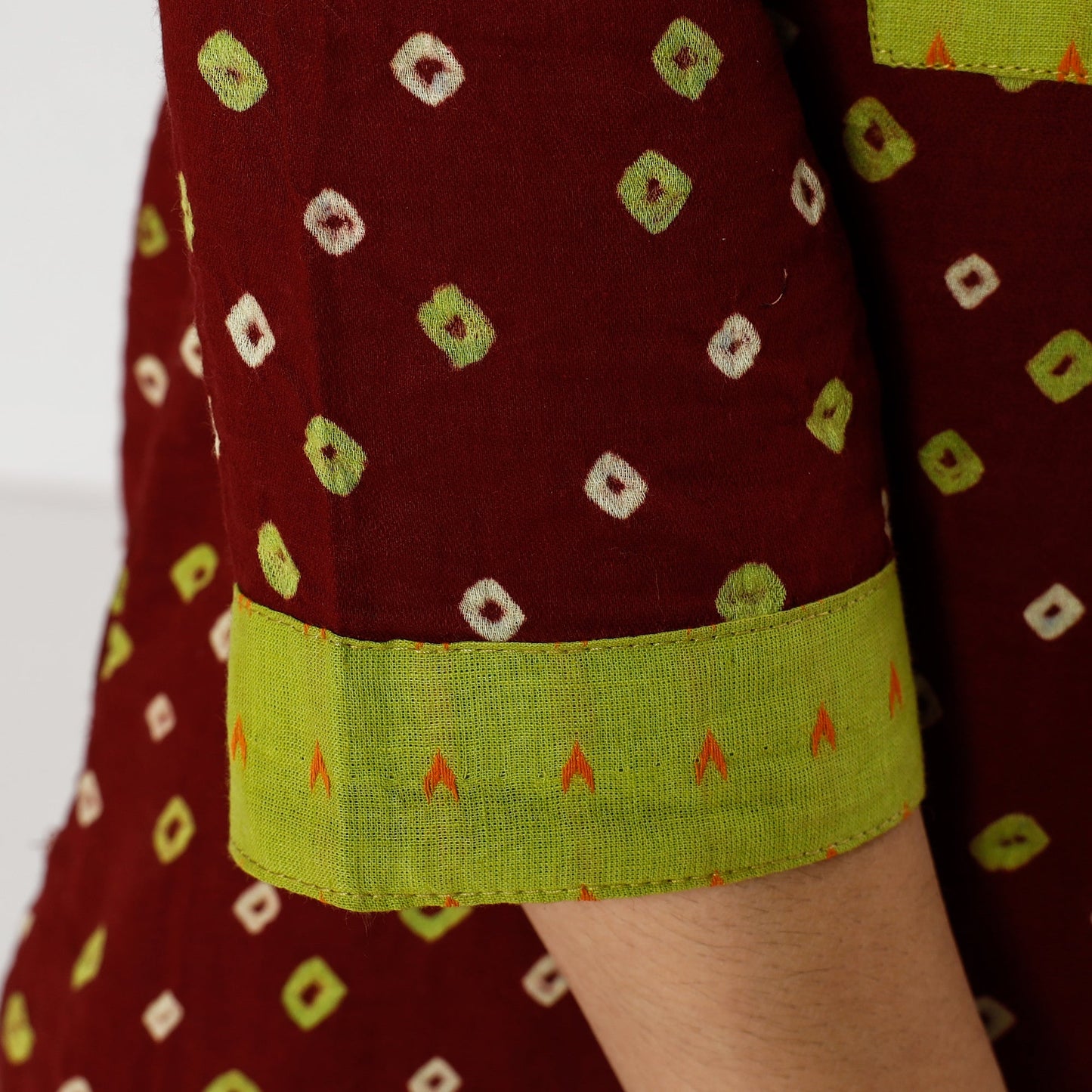  Bandhani Tie-dye Cotton Long Straight Kurta for Women