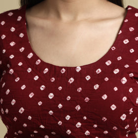 Buy Bandhani Tie-Dye Cotton Stitched Blouse Online at iTokri.com