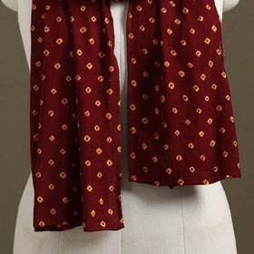 Maroon Bandhani Tie-Dye Cotton Stole