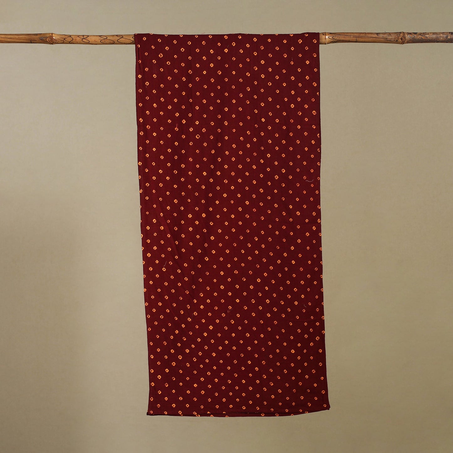 Maroon Bandhani Tie-Dye Cotton Stole