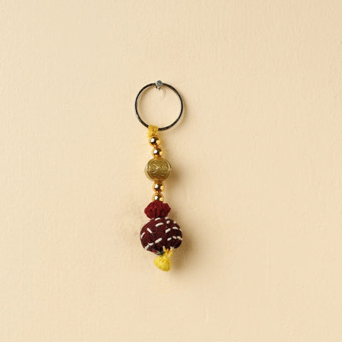  Maroon Banjara Embroidery Handmade Keychain 