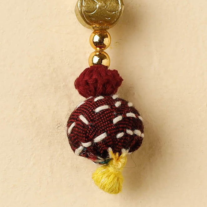  Maroon Banjara Embroidery Handmade Keychain 