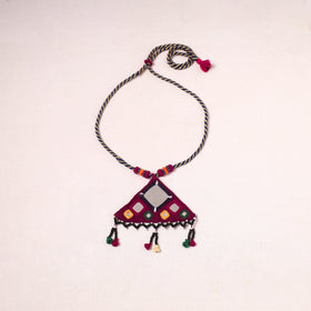 Banjara embroidery mirror & bead work handmade necklace 02