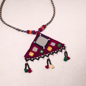 Banjara embroidery mirror & bead work handmade necklace 02