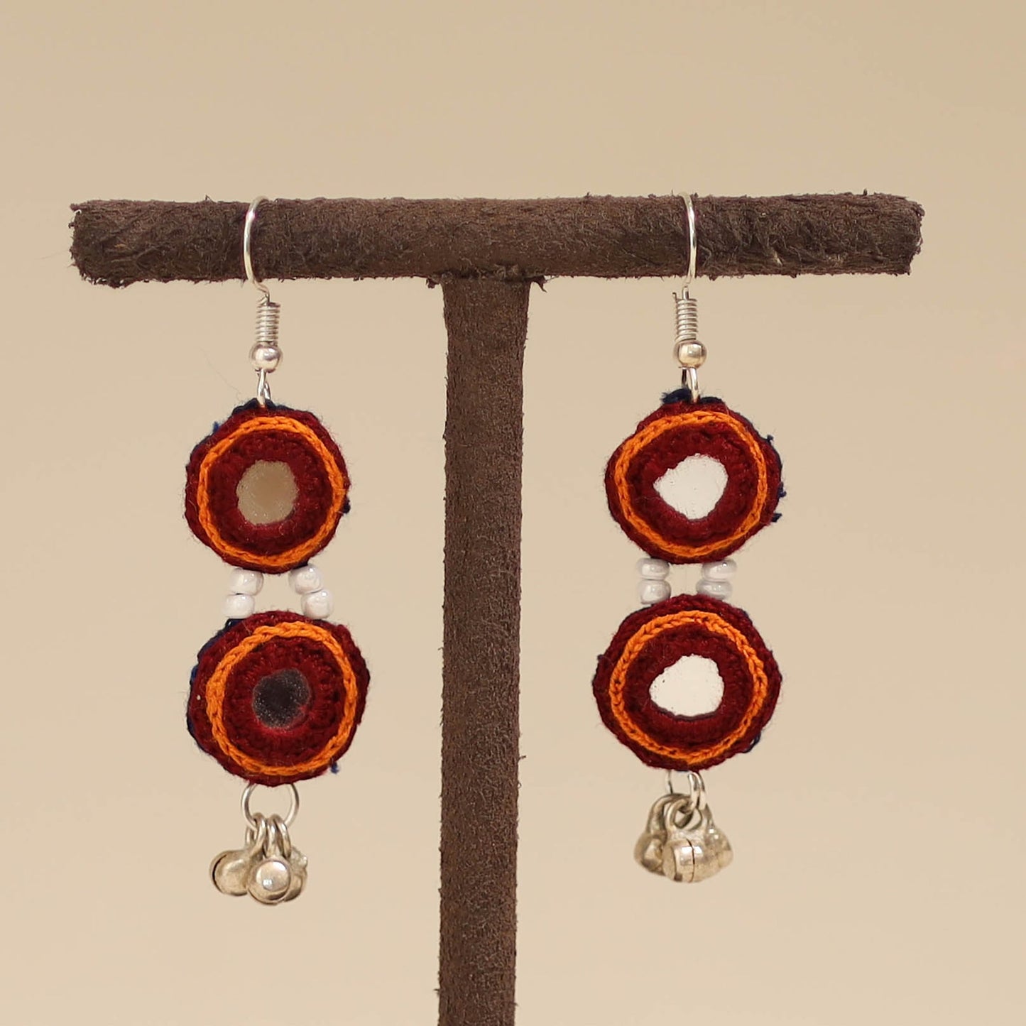 Banjara embroidery mirror work handmade earrings 02