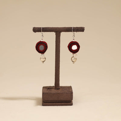 Banjara embroidery mirror work handmade earrings 06