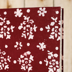 Maroon Batik Fabric Cover Handmade Paper Notebook 