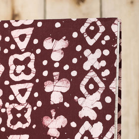 Maroon - Batik Fabric Cover Handmade Paper Notebook (9 x 7 in)