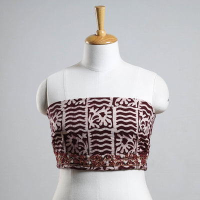 Buy  Batik Printed Bead Work Cotton Blouse Piece Online at iTokri.com