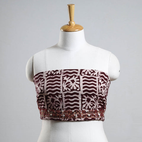 Buy  Batik Printed Bead Work Cotton Blouse Piece Online at iTokri.com