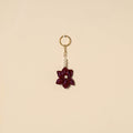 Beaded fabart flower keychain 33 - handcrafted