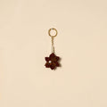 Beaded fabart flower keychain 49 - handcrafted