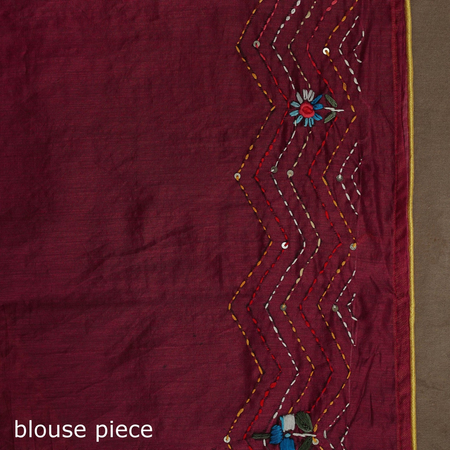 Bengal chanderi silk hand embroidered saree 42 - handcrafted