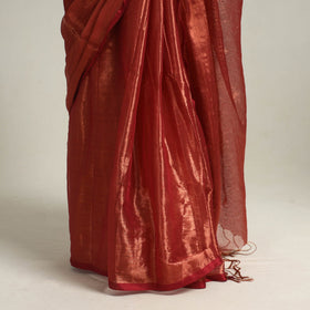 Maroon Bengal Fine Tissue Zari Saree Online at iTokri.com