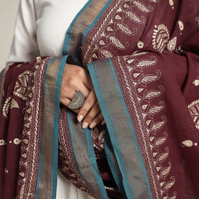 Buy Bengal Kantha Embroidered Cotton Handloom Dupatta Online at iTokri.com