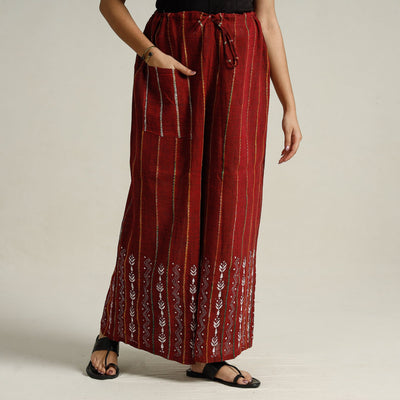 Buy  Bengal Khesh Weaving Kantha Embroidery Cotton Palazzo 80 Online at iTokri.com