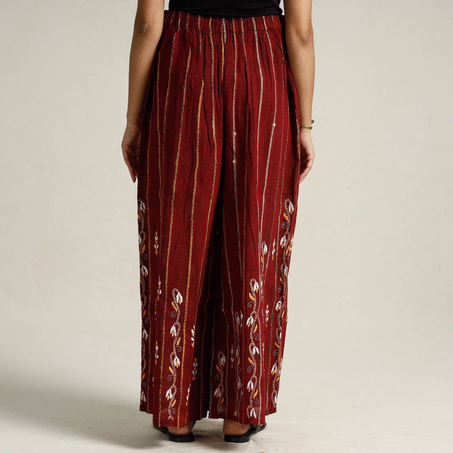 Buy  Bengal Khesh Weaving Kantha Embroidery Cotton Palazzo 87 Online at iTokri.com