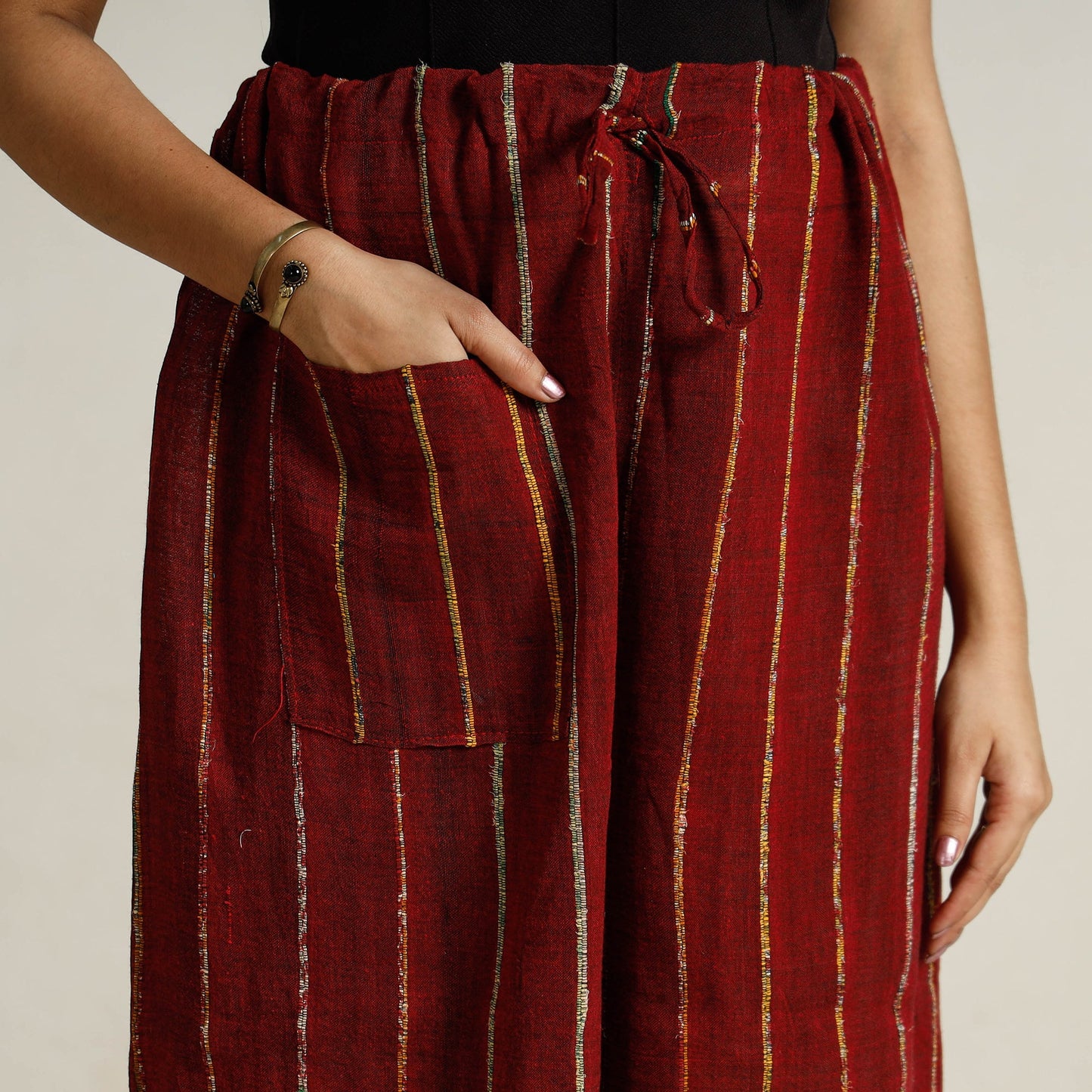 Buy  Bengal Khesh Weaving Kantha Embroidery Cotton Palazzo 87 Online at iTokri.com