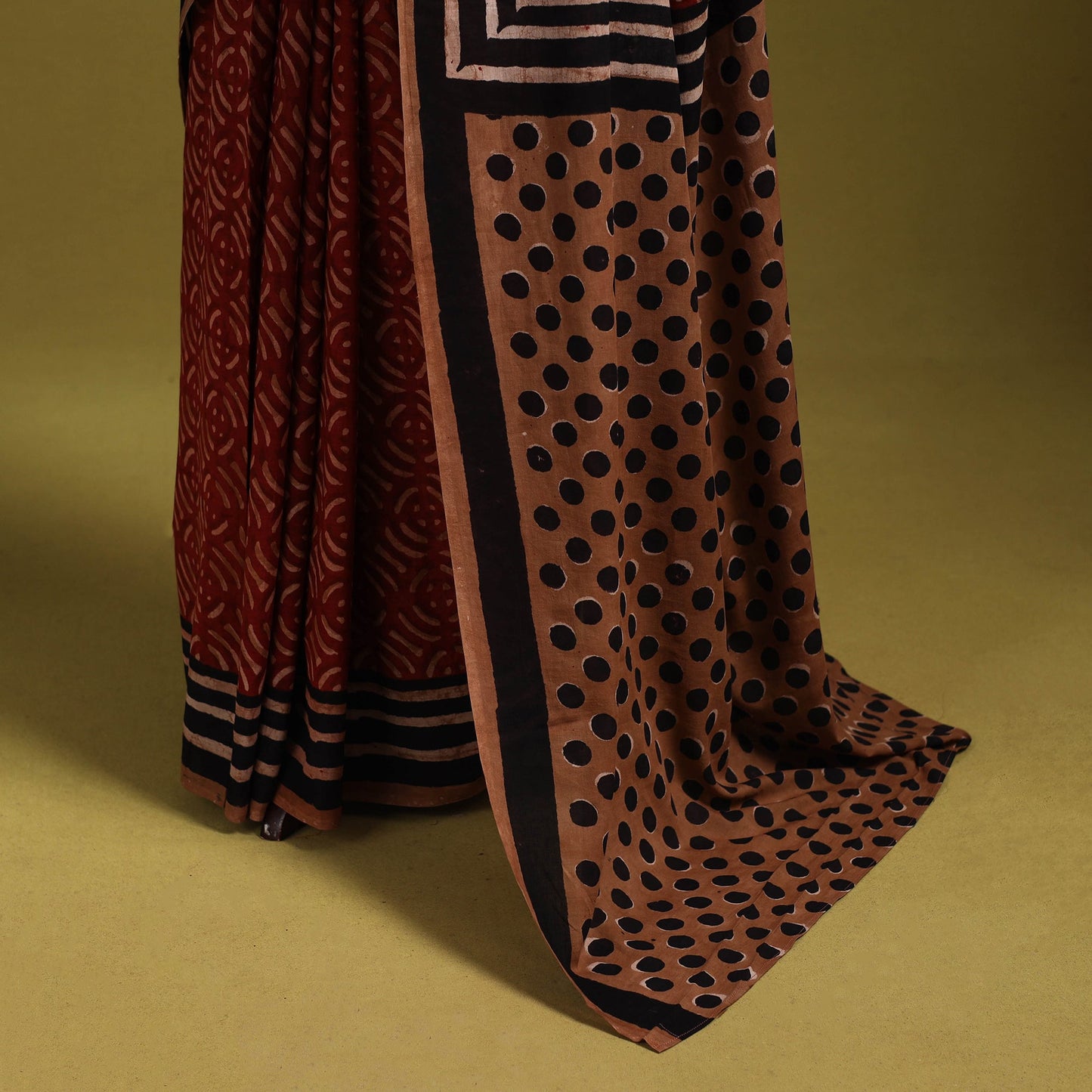 Maroon - bindaas art natural dyed cotton saree 29