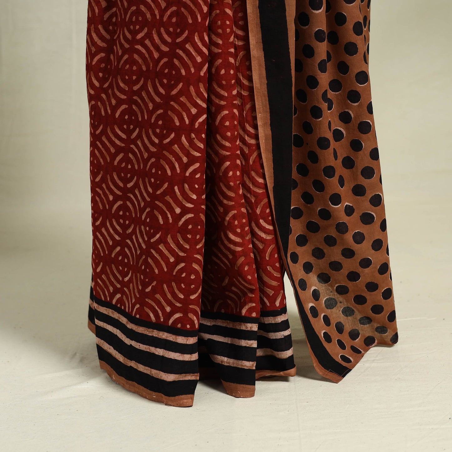  Maroon Bindaas Art Natural Dyed Cotton Block Print Saree
