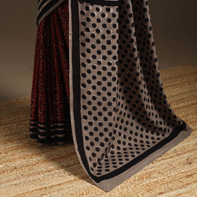 Maroon - bindaas art natural dyed cotton saree 31