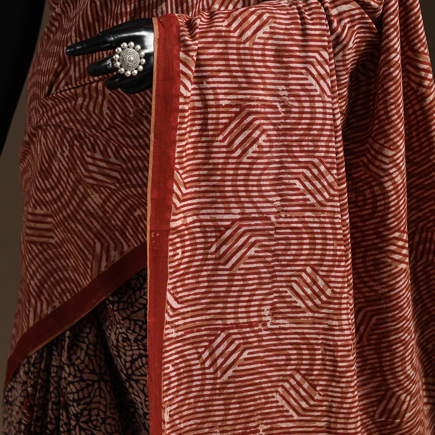 Maroon - bindaas art natural dyed cotton saree 38