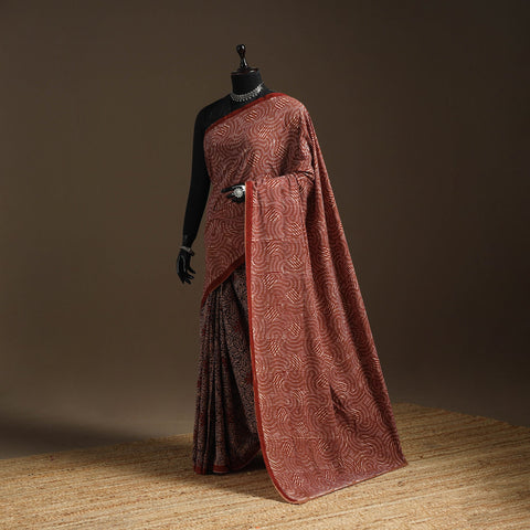 Maroon - bindaas art natural dyed cotton saree 38