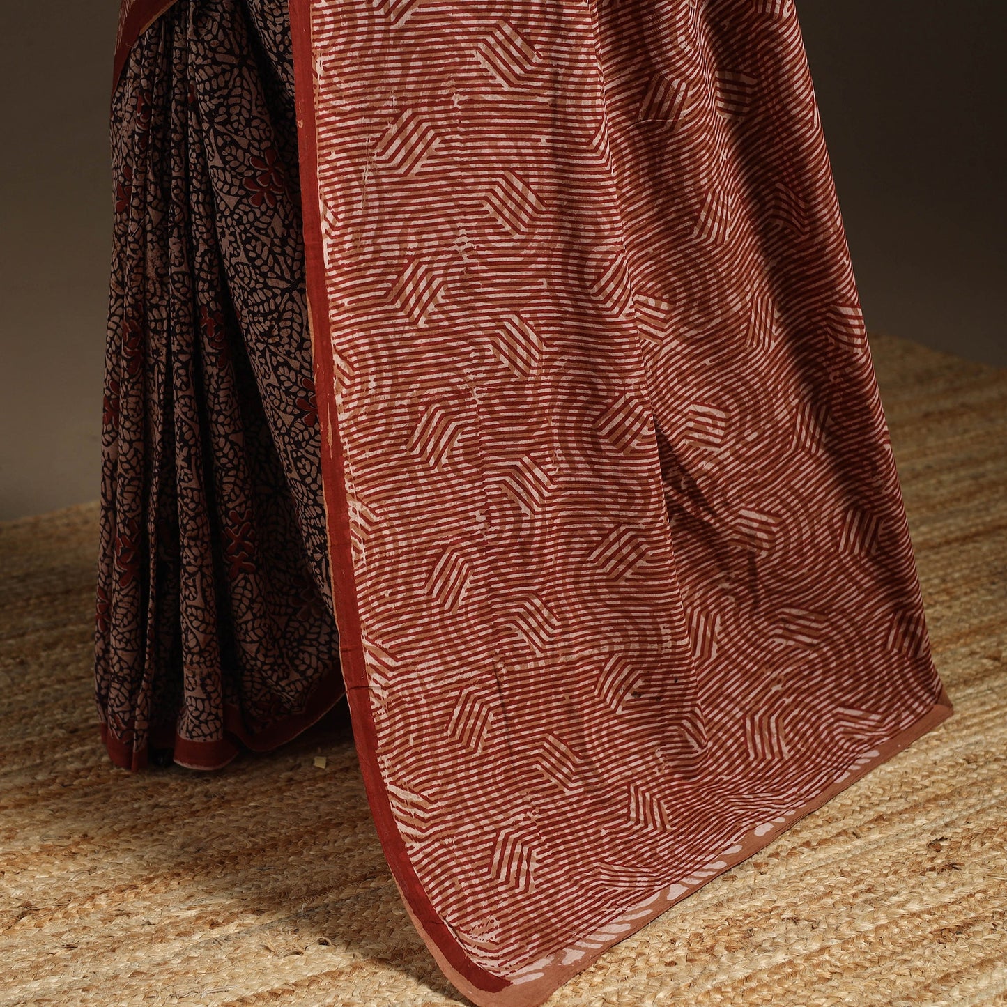 Maroon - bindaas art natural dyed cotton saree 38