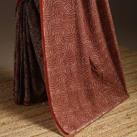 Maroon - bindaas art natural dyed cotton saree 38