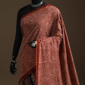 Maroon - bindaas art natural dyed cotton saree 38